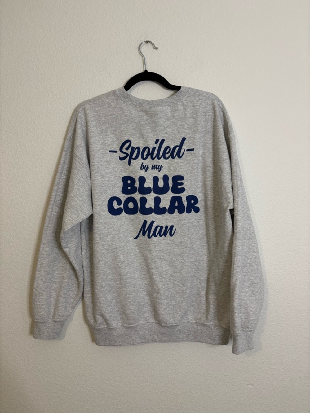 Gildan Gray Crewneck Sweatshirt with Navy Graphic